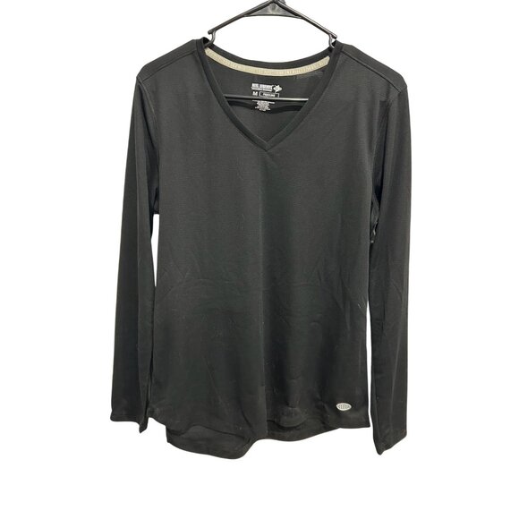 Reel Legends Black Long Sleeve V Neck Freeline Performance Shirt Sz Medium - Picture 1 of 9